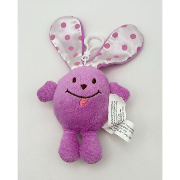 Purple Plush Bunny Keychain Bag Clip Beverly Hills Teddy Bear Co Polka Dot Ears - Picture 6 of 8